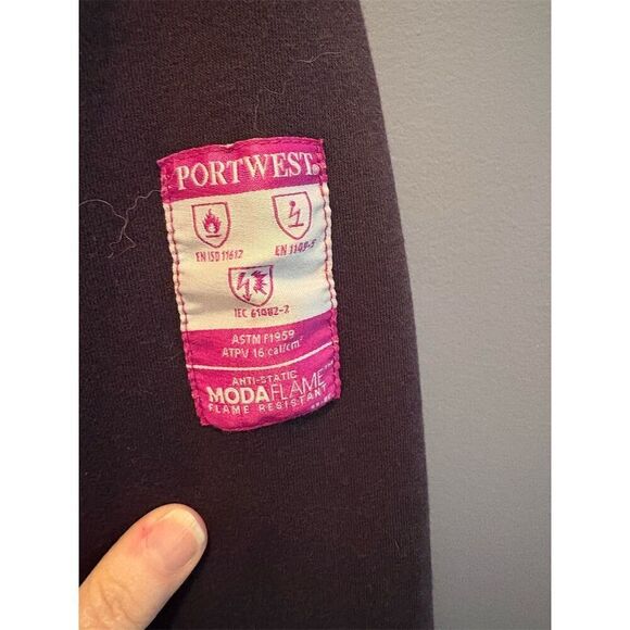 Portwest Men's XXL Utility, Flame Resistant Zip-Up Hoodie Navy Blue Workwear - Picture 3 of 6